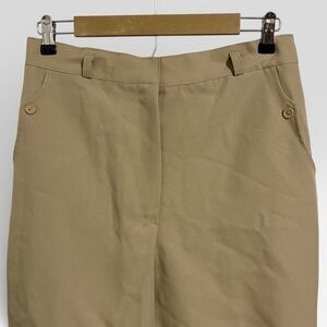 Elegant Women's High Waisted Tan Trousers
